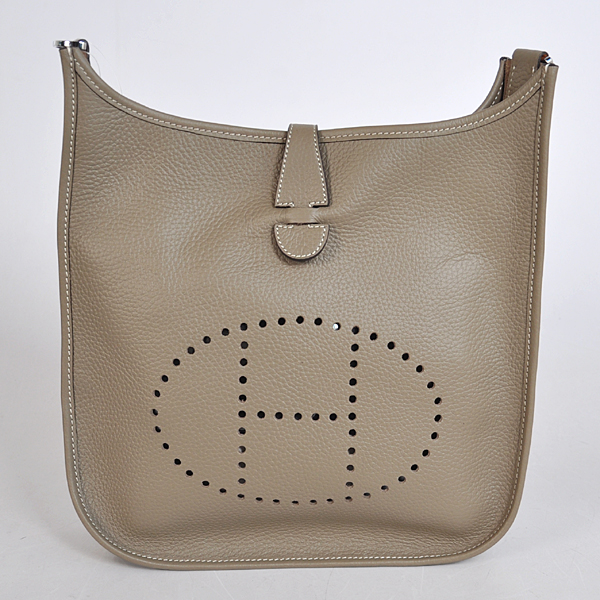 1042 Hermes 28 centimetri Evelyn borsa in pelle clemence in Grigio Scuro